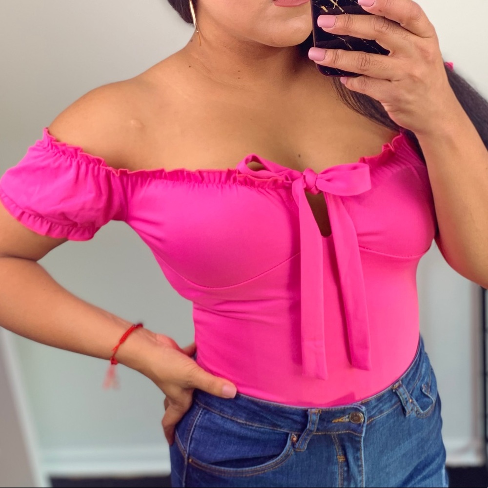 Ruffled Hot Pink Bodysuit💖